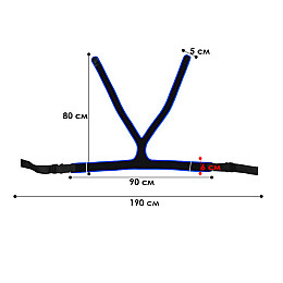 М'який корсет-ремінь безпеки для інвалідної візка фіксатор Lesko 90-190х80 см Чорно-синій (11145-61328)