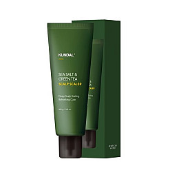Солевой очищающий скраб для кожи головы с чайным деревом Sea Salt & Green Tea Scalp Scaler Herb Mint Kundal 200 г