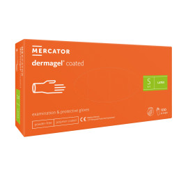 Перчатки латексные Mercator Medical Dermagel Coated S Белые 100 шт (00-00000136)