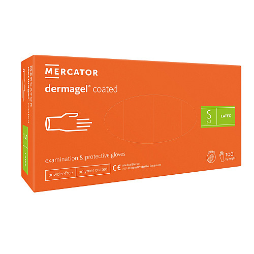 Перчатки латексные Mercator Medical Dermagel Coated S Белые 100 шт (00-00000136)