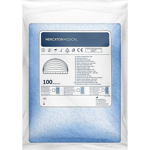 Шапочка одноразовая Mercator Medical Opero для коротких волос "клип-берет" Белая 53 см 100 шт (00-00000193)
