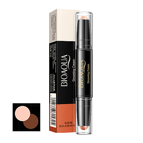 Стик корректор двосторонній для обличчя Bioaqua Face Stick Grooming Cream 01 натуральний + темно-кавовий колір
