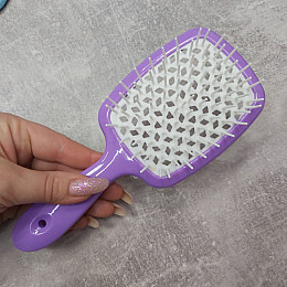 Расческа пластиковая для волос Stenson 521-1 фиолетовая с белым