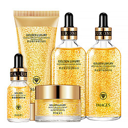 Подарунковий набір IMAGES Golden Luxury Moisturizing Five-Piece Set з золотом для догляду за шкірою обличчя (11848-69065)