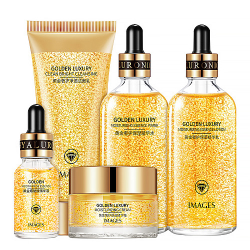 Подарунковий набір IMAGES Golden Luxury Moisturizing Five-Piece Set з золотом для догляду за шкірою обличчя