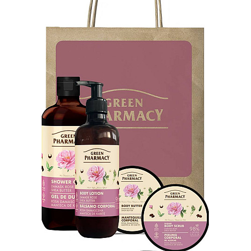 Набір для тіла Green Pharmacy Дамаська троянда та масло ши 4 шт (53000982)