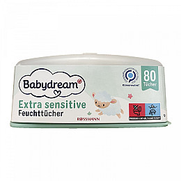 Детские влажные салфетки Babydream 80 шт в коробке