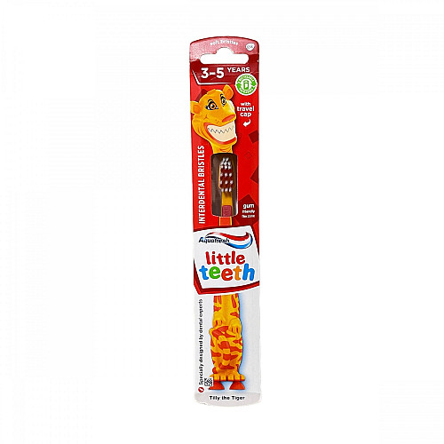 Детская зубная щетка Aquafresh Little Teeth 3-5 г оранжевый с колпачком