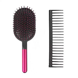 Набір гребінців для укладки волосся професійний розплутуючий Basic Beauty Чорний з рожевим (HC-BP)