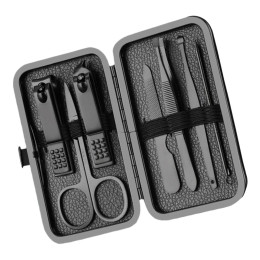 Маникюрный и педикюрный набор дорожный 7в1 7 предметов в футляре Beauty nail Черный (M-7)