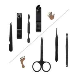 Маникюрный и педикюрный набор дорожный 7в1 7 предметов в футляре Beauty nail Черный (M-7)