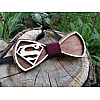 Дерев'яний метелик HatynkaUA SUPERMAN Бордовий (SUN0051)