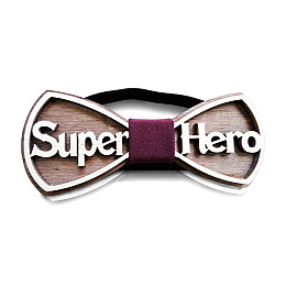 Дерев'яний метелик HatynkaUA Super Hero Бордовий (SUN0050)