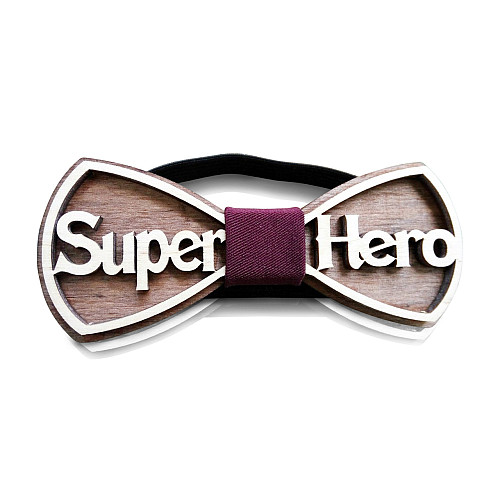 Дерев'яний метелик HatynkaUA Super Hero Бордовий (SUN0050)
