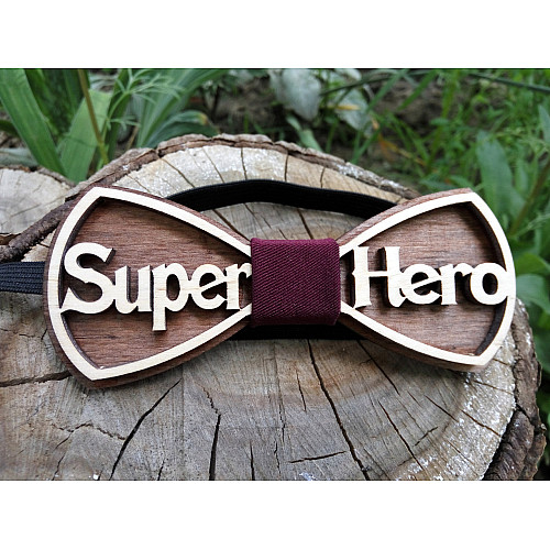 Дерев'яний метелик HatynkaUA Super Hero Бордовий (SUN0050)