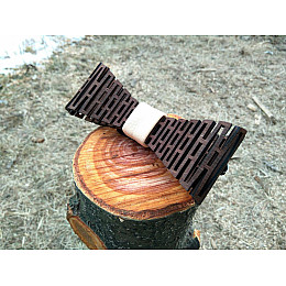 Дерев'яний метелик HatynkaUA Грати Бежева шкіра (SUN0045)