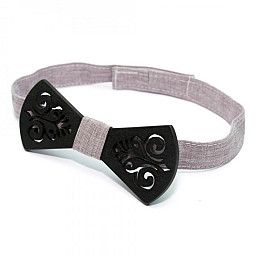 Дерев'яна Краватка-Метелик Gofin Темна З Візерунком Gbdh-8391