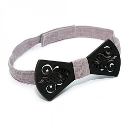 Дерев'яна Краватка-Метелик Gofin Темна З Візерунком Gbdh-8391