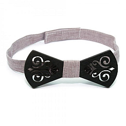 Дерев'яна Краватка-Метелик Gofin Темна З Візерунком Gbdh-8391