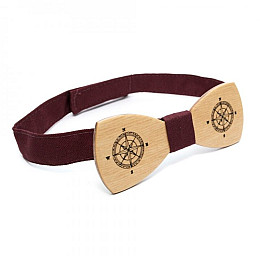 Дерев'яна Краватка Метелик Gofin Компас (GBDH-8183)