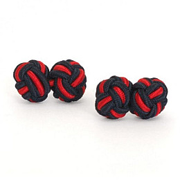 Запонки Сине-Красные Тканевые Zphs-3148