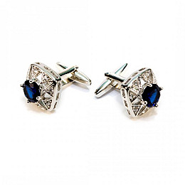 Запонки с фиолетовым камушком (Zph-1213)