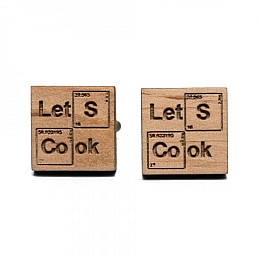 Дерев'яні Квадратні Запонки З Написом Dzp-0645