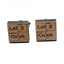 Дерев'яні Квадратні Запонки З Написом Dzp-0645
