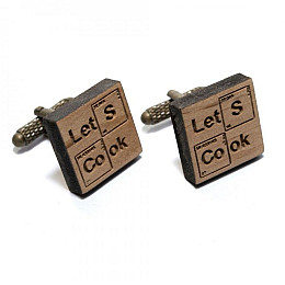 Дерев'яні Квадратні Запонки З Написом Dzp-0645