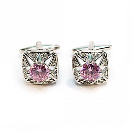 Запонки Розовый камень (Zph-1216)