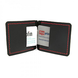 Шкіряний затискач для грошей Gofin Чорний (SKG-10015)