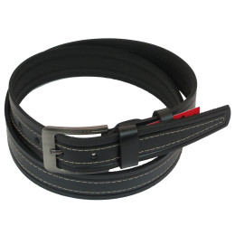 Кожаный ремень Skipper 110-130 x 3.8 см Черный (1092-38)