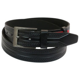 Шкіряний ремінь Skipper 110-130 x 3.8 см Чорний (1004-38)