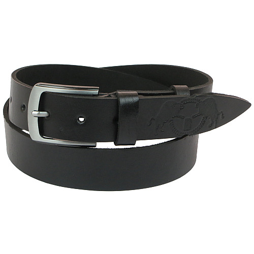 Шкіряний ремінь Skipper 110-130 x 3.8 см Чорний (1070-38)