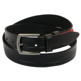 Шкіряний ремінь Skipper 110-130 x 3.5 см Чорний (1006-35)