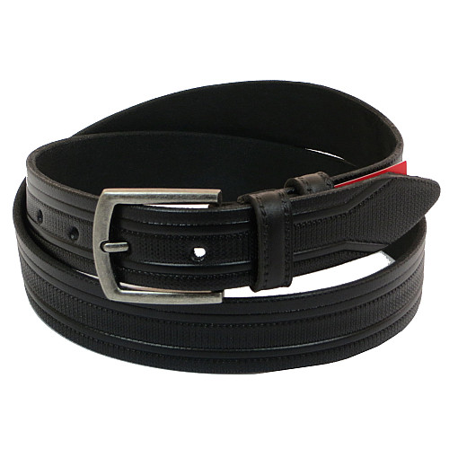 Шкіряний ремінь Skipper 110-130 x 3.5 см Чорний (1006-35)