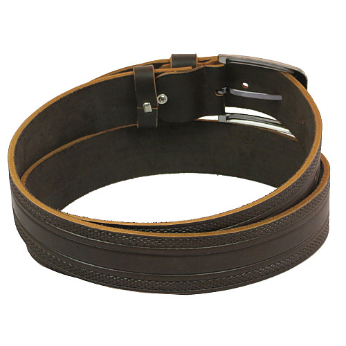 Шкіряний ремінь Skipper 110-130 x 3.8 см Коричневий (1012-38)
