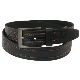 Кожаный ремень Skipper 110-130 x 3.8 см Черный (1014-38)