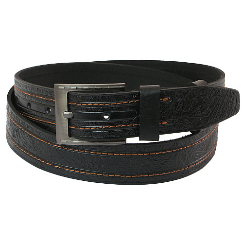 Кожаный ремень Skipper 110-130 x 3.8 см Черный (1014-38)
