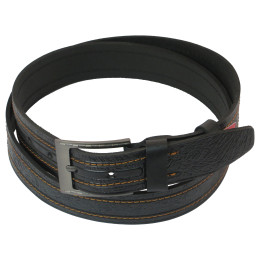 Кожаный ремень Skipper 110-130 x 3.8 см Черный (1014-38)