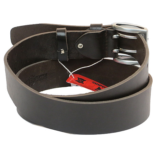 Кожаный ремень Skipper 110-130 x 4.5 см Темно-коричневый (1182-45)