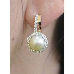 Серебряные серьги Sil с жемчугом 104s-1 Белый (Sil-912)
