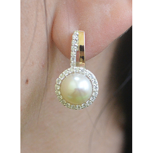Серебряные серьги Sil с жемчугом 104s-1 Белый (Sil-912)