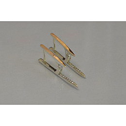 Серебряные серьги Sil с золотыми вставками 127s Золотистый (Sil-815)