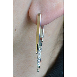 Серебряные серьги Sil с золотыми вставками 127s Золотистый (Sil-815)