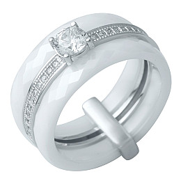 Серебряное кольцо SilverBreeze с керамикой 16.5 (0481630)
