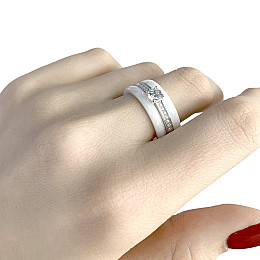 Серебряное кольцо SilverBreeze с керамикой 16.5 (0481630)