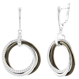 Серебряные серьги Silver Breeze с керамикой (1524169)