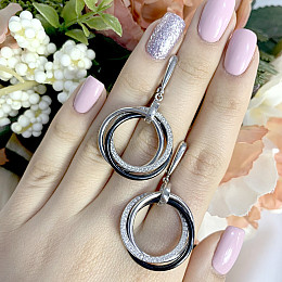 Серебряные серьги Silver Breeze с керамикой (1524169)