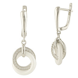 Серебряные серьги Silver Breeze с керамикой (1329672)